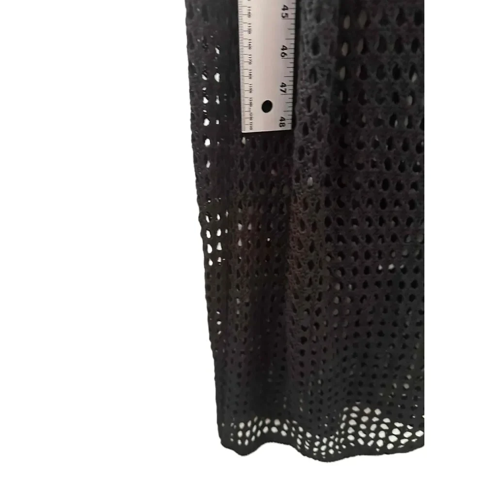 NWT Shade And Shore Dress Womens Size XL Black Sleeveless Mesh V Neck Swim Cover - Picture 6 of 10